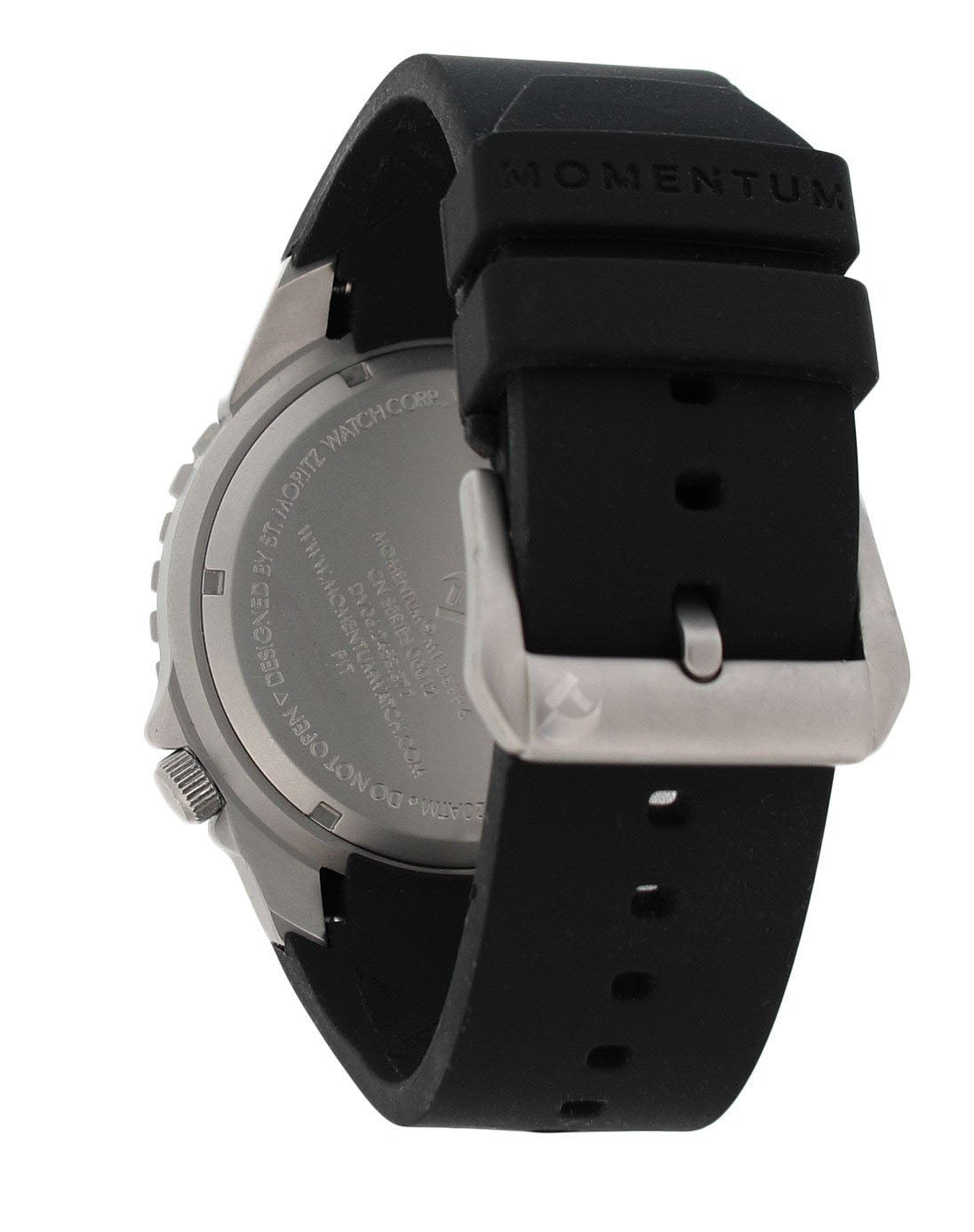 Momentum Deep 6 in Black Face with Black Rubber Strap