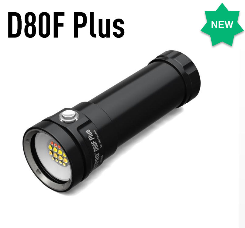 DivePro D80F Plus White/Red/UV 8000 Lumen Video Light