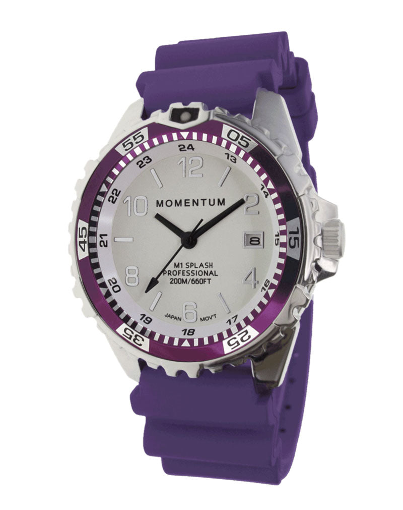 Momentum Splash Rubber with White face & Purple Twist Rubber Strap